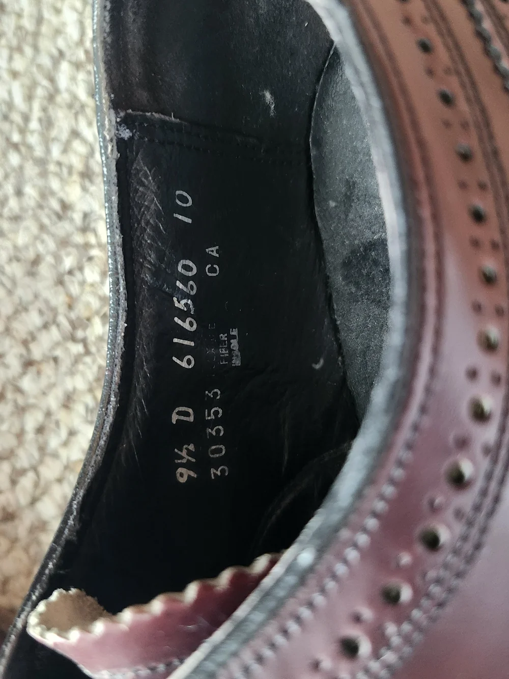 Florsheim Men's Burgundy Leather Wingtip Oxfords